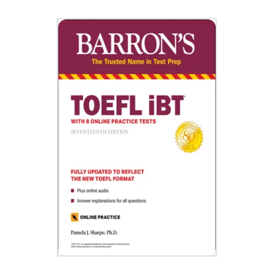 TOEFL iBT de Barron con 8 exámenes de práctica en línea